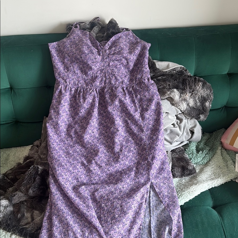 SIMONS Purple Floral Midi Dress w/ slit